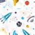 J-pinno 100% 3 Set Cozy Set Planet Spacecraft Rocket Cotton Pieces Cartoon Toddler Sheet for Kids Boys, Flat Sheet