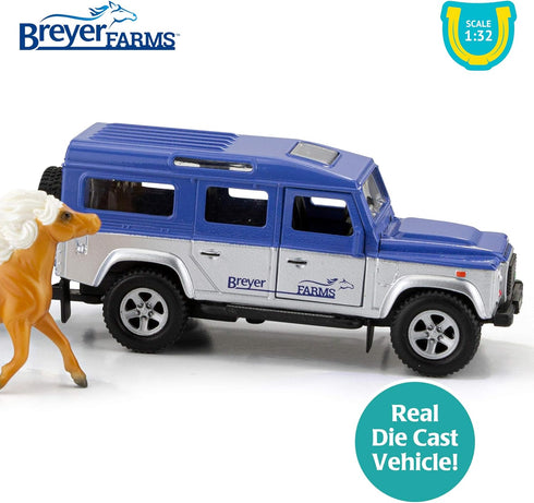 Playset 3.25 10.5 2.5 2 1:32 #59216, Breyer Horses Farms Land Rover and Tag-a-Long Trailer and | Die Cast | H x L x D |