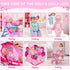 Set 11'' 24 Playset 3-5 4-6 DRAMATION Unicorn Baby Doll Stroller with Baby Doll, Foldable Doll Stroller, Playpen