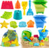 Aimlovs Collapsible Beach Toys Set for Kids,Sand Bucket Shovel, Rake, Mesh Bag 4