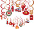Fire Truck Hanging Swirl Decorations, 30 Ct, Firefighter & Fireman Themed Birthday Party Supplies