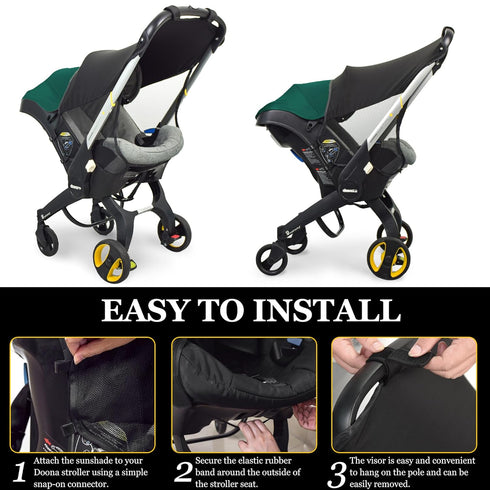 Custom Designed Sunshade Extension for Doona Car Seat Stroller, Marsheepy UV Protection Sun Cover for Baby Pushchairs