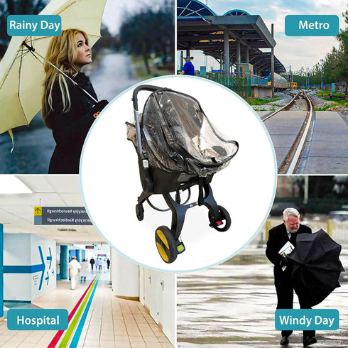 Car Seat Rain Cover, Universal Baby Stroller Accessory for Any Car Seat, Waterproof Protection from Dust and Snow