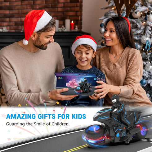 2-in-1 360 Eulogia Remote Control Motorcycle Toys New Upgraded RGB Wheels Lights, RC Motorbike with Remote, Gesture