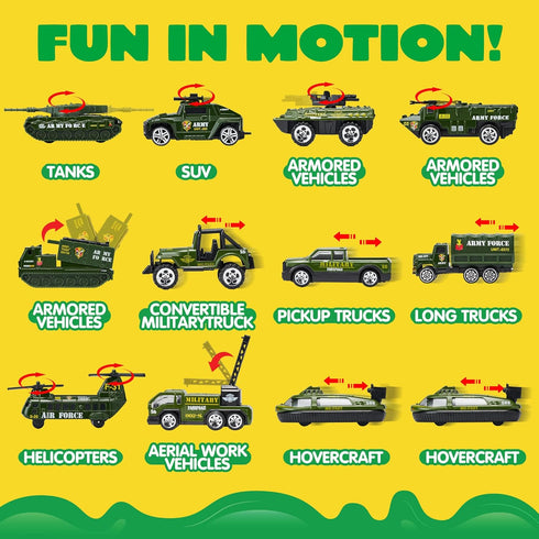 25 1 3+, Set JOYIN in Military Kids Truck Toys for Age Toddler Boy Toys, Army Men Tanks with Soldier Men, Mini Battle