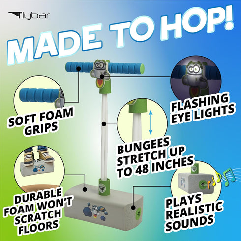 3 250lbs Flybar My First Foam Pogo Jumper for Kids Fun and Safe Pogo Stick for Toddlers, Durable Foam and Bungee Jumper
