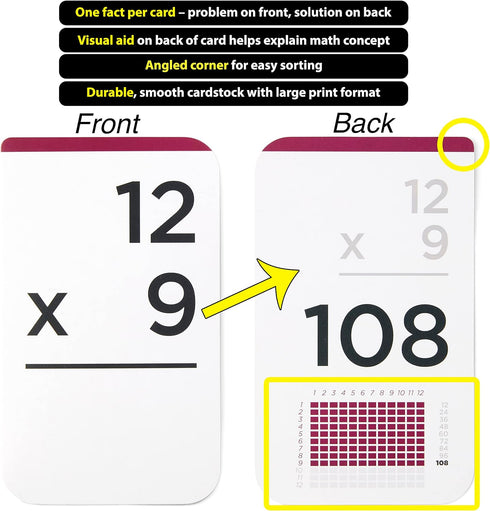 173 (3.1 5.2), 012 1 26 Award-Winning Multiplication Flash Cards Jumbo Cards x All Facts Fact & Visual Aid Per Card