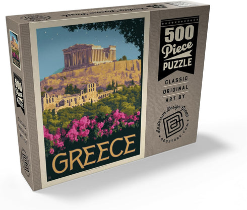 MyPuzzle Greece: Vintage Poster - Premium 500 Piece Jigsaw Puzzle for Adults, The Parthenon