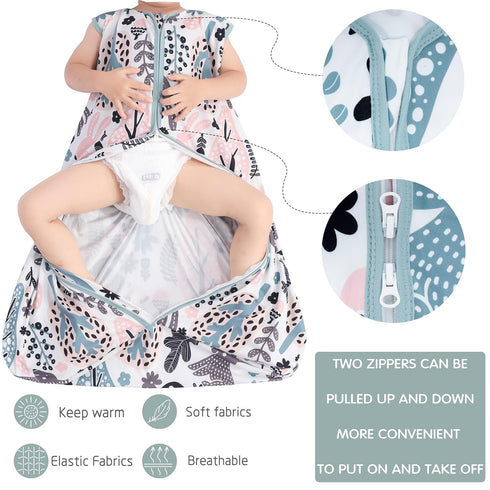 18-24 3 Pack 100% 2-Way 0.3 GUNTAIL Baby Sleep Sack Months Baby Wearable Blanket Rayon Cotton Zipper Toddler Sleeping