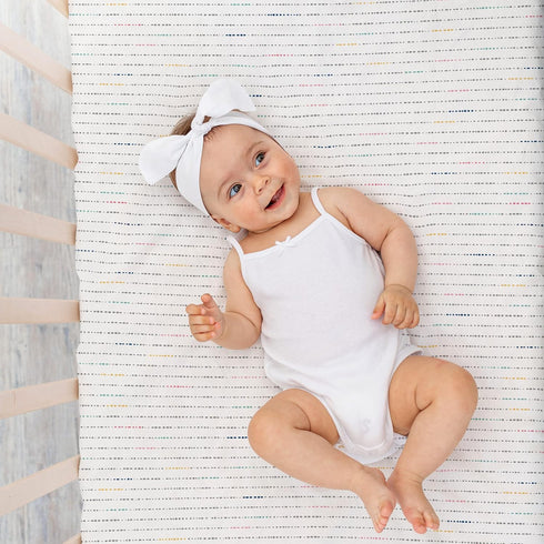 (28"x52", Makemake Organics Organic Crib Sheet GOTS Certified Organic Cotton Crib Sheet Fitted with Pillowcase Soft