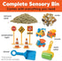Creativity for Kids Sensory Bin: Construction Zone Playset, Excavator Toys for Boys Ages 3-5+ for Outdoor Fun