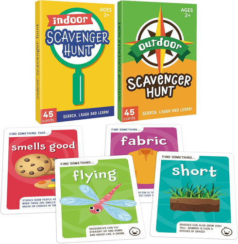 LotFancy Scavenger Hunt Games for Kids, 88 Jumbo Task Cards, Fun Indoor Outdoor Activities, Family Game Night Toy
