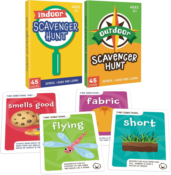 LotFancy Scavenger Hunt Games for Kids, 88 Jumbo Task Cards, Fun Indoor Outdoor Activities, Family Game Night Toy