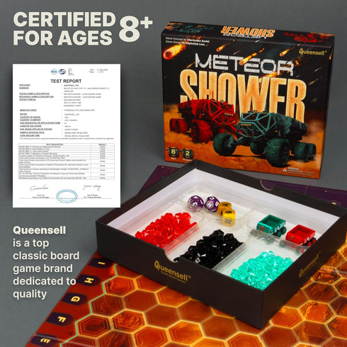 2 8 Queensell Meteor Shower Board Game for Adults and Kids - Fast Strategy Game - Player Tabletop Game Educational Toys