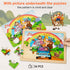 SYNARRY Large Animals Wooden Puzzles for Kids - 4 in 1 Gift Box, Jigsaw Puzzles for Toddlers