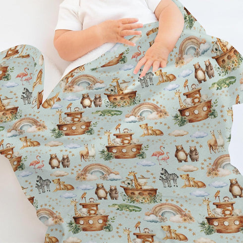 Selgkds 60x80inch Cute Baby Animals Baby Blankets for Girl Boy Bear Lion Zebra Giraffe Rainbow Ship Stars Swaddle