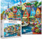 Colorful Seaside Town Jigsaw Puzzle - 1000 Pieces for Adults - Challenging Hardboard Puzzle for Game Nights - 27" x 20"