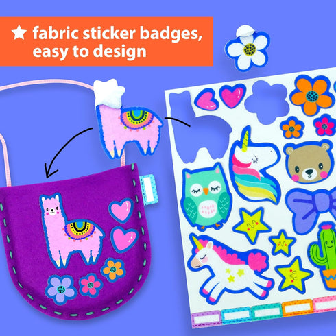 6 KRAFUN My First Sewing Bag Kit Arts & Crafts for Beginner Kids, Easy DIY Sewing mini Bag Holder Case Projects