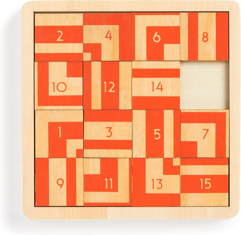 Galison Frank Lloyd Wright Imperial Hotel – 2 in 1 Sliding Wood Tile Puzzle Featuring Iconic Design