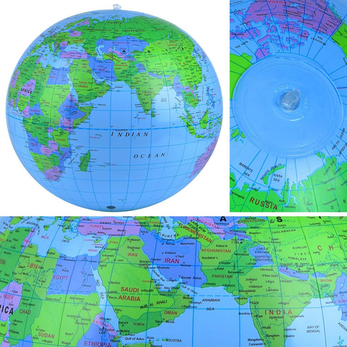 Coopay Inflatable Globe, PVC World Globe Inflatable Earth Beach Ball for Beach Playing or Teaching