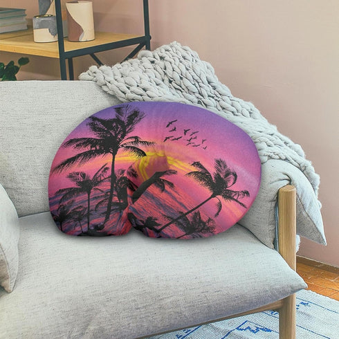 Forchrinse Hawaiian Palm Tree Red Sky Nursing Pillow Cover for Baby Boys Girls,Soft Breastfeeding Pillow Cover Infant