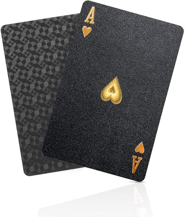 BIERDORF Diamond Waterproof Playing Cards - Black Poker Cards, HD Deck (3-Pack)