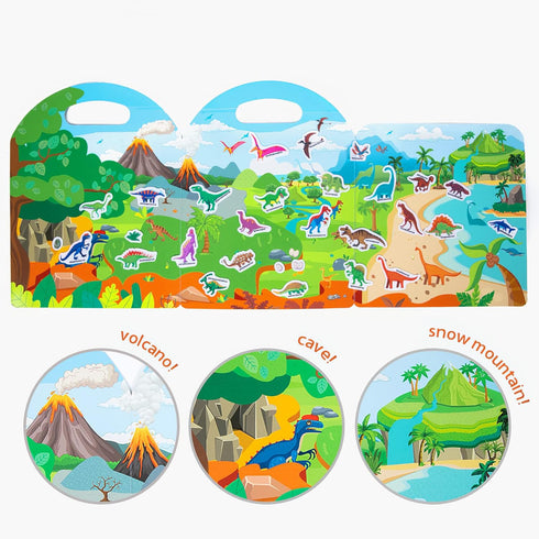 MIKNEKE 6 Pack 1-3 2-4 2 3 4 Jelly Reusable Sticker Books for Toddlers Years, Portable Travel Toys Sticker Activity