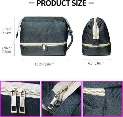 Diaper Tote Bag Small Breast Pump Bag Double Layer Cooler Bag Pump Parts Organizer Bag Hand-Carry Case Weekender Bag