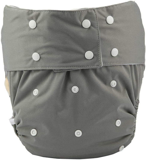 JOBEBE (Grey-3PCS) Adult Cloth Diaper Cover Nappy Reusable Washable Adjustable for Disability Incontinence Person