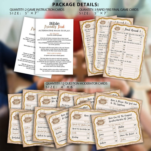 Bible Trivia Game - Family Friendly Feud Quiz for Church Groups, Bible Community Party Supplies