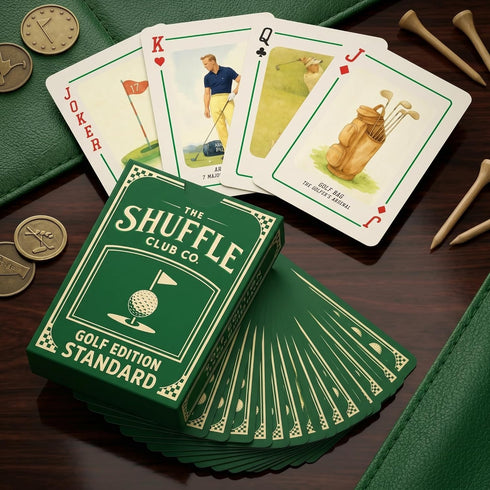 USA(Pack 1) Golf Playing Cards Hand-Illustrated Vintage Golf Deck | Golf-Themed Poker & Blackjack Cards | Premium Gift