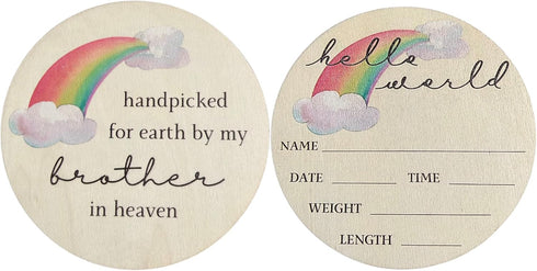 Handpicked by my Brother in Heaven Pregnancy Announcement Rainbow Baby Sign