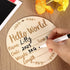 KINYFY 5.9 Inch Baby Birth Announcement Sign, Round Hello World Newborn Signs with Marker Pen and Ink Pad, Wooden