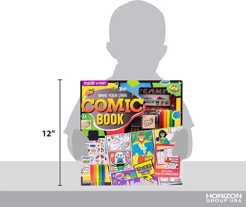 15-Page, 5 Made By Me Make Your Own Comic Book Storytelling Kit for Kids, Hardcover, How-to Draw Instructional Guide