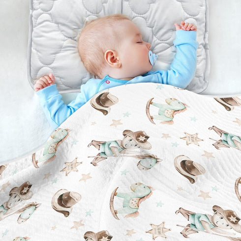 KICPOAY Western Cowboy Baby Swaddle Blanket for Boys and Girls, Muslin Baby Receiving Swaddle Blanket, Soft Cotton