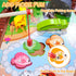 Wooden Take Along Train Set with Magnetic Fishing Game, 25 Pcs Animal Stacking Toy for Toddlers 1-3