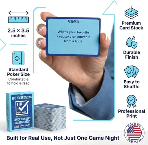 106 Team Building Games for Work - Conversation Cards for Coworkers, Meetings, Travel, Office Activities, Team Building
