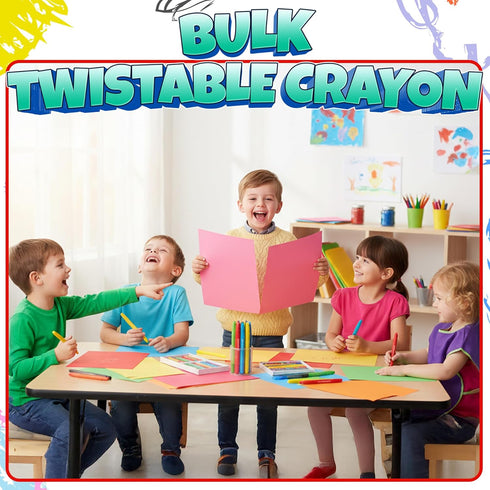 100 Pack (25 Sets 4) Twistable Crayons Bulk of - Non-Toxic, No-Sharpen Mess-Free Color Crayons for Kids, Party Favors