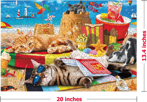 300 Piece Puzzles for Adults Clearance - Jigsaw Puzzles 300 Pieces for Kids Ages 6-8 8-10 10-12 - Beach Vacation