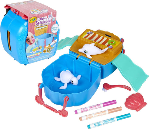 Crayola Scribble Scrubbie Pets - Ocean Animals Playset, Color & Wash Creative Toy for Kids Age 3-6