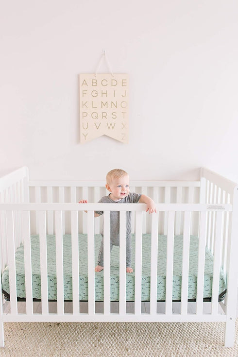 Soft Knit Crib Sheet/Toddler Sheet in Poe by Copper Pearl