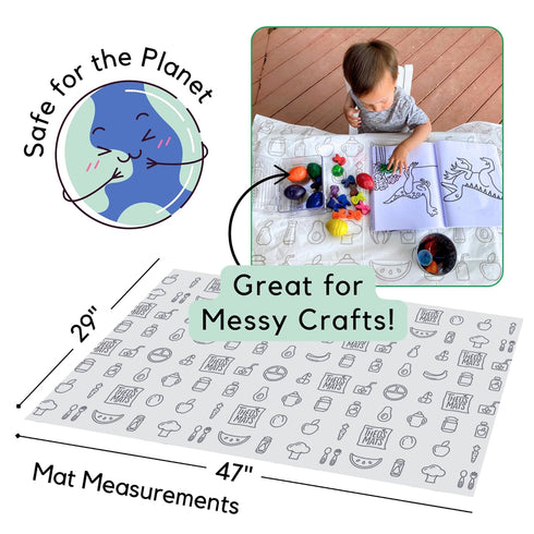 30 Pack (THEO001) | Disposable Splat Mats | Biodegradable + Compostable | THEO'S MATS | Under Highchair Splat Mat