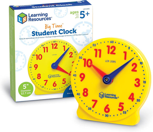 Learning Resources Big Time Student Clock - Teaching & Demonstration Clock for Ages 5+