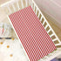 Jihqo 52" 28" Red White Stripes Crib Sheets for Boys Girls Soft Breathable Mini Crib Sheets for Baby x