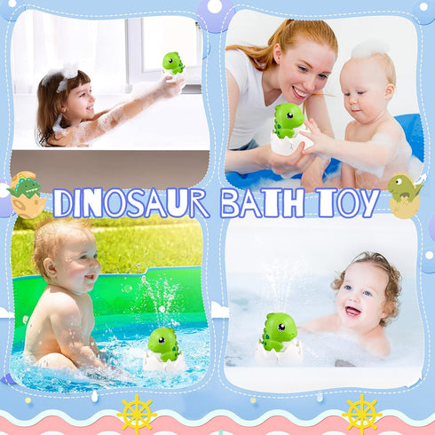 Rechargeable Baby Bath Toys, Dinosaur Light Up Bath Toys, Sprinkler Bathtub Toys for Toddlers Infant Kids