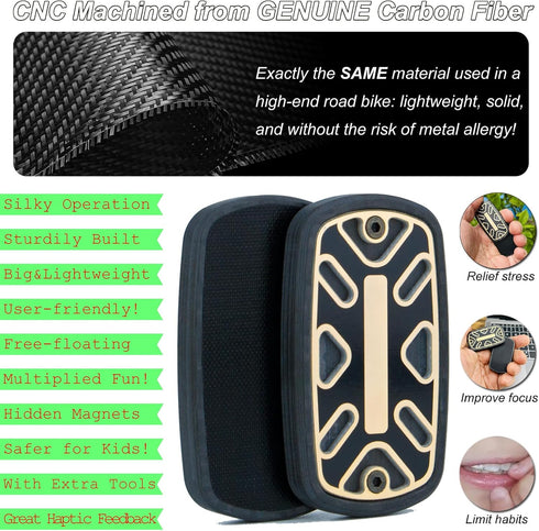 DFS-28 DjuiinoStar Silent Fidget Slider (Carbon Fiber ), Silky Smooth Operation, Robust, Big Lightweight, Strong Haptic