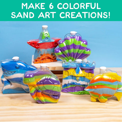 6 8 6, 7, 8, 9 Made By Me Create Your Own Underwater Sand Art, Includes Ocean-Themed Bottles, Sand Colors, Glitter
