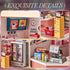 92Pcs 1:24 8+ Miniature DIY House Kit Convenience Store Scale Dollhouse Mini-Mart Corner Store Shop with LED Light