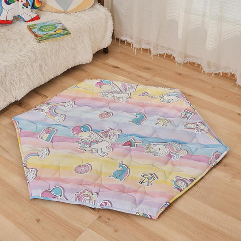 Floor,45"52" 48 Inch 53" Playpen,6 Hexagon Baby Play Mat for Thicken Ultra Soft Playmat fits Regalo Portable Play Yard