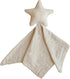 mushie Star Security Blanket, Baby Lovey, 100% Organic Muslin Cotton (Fog)